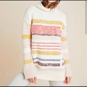 Anthropologie Elana Striped Tunic Sweater Alpaca M